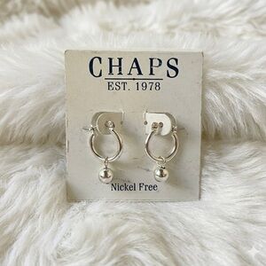 3 for $12 🩷 Bundle Chaps SilverTone Hoop Earrings Dangling Charm Nickel Free